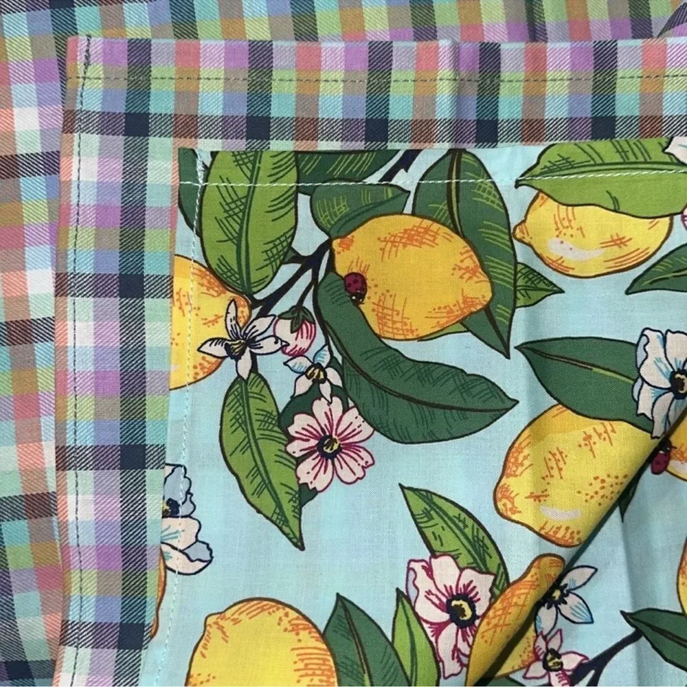 Vera Bradley Lemon Grove Blossoms Blue Yellow Set of 2 Cotton Kitchen Tea Towels